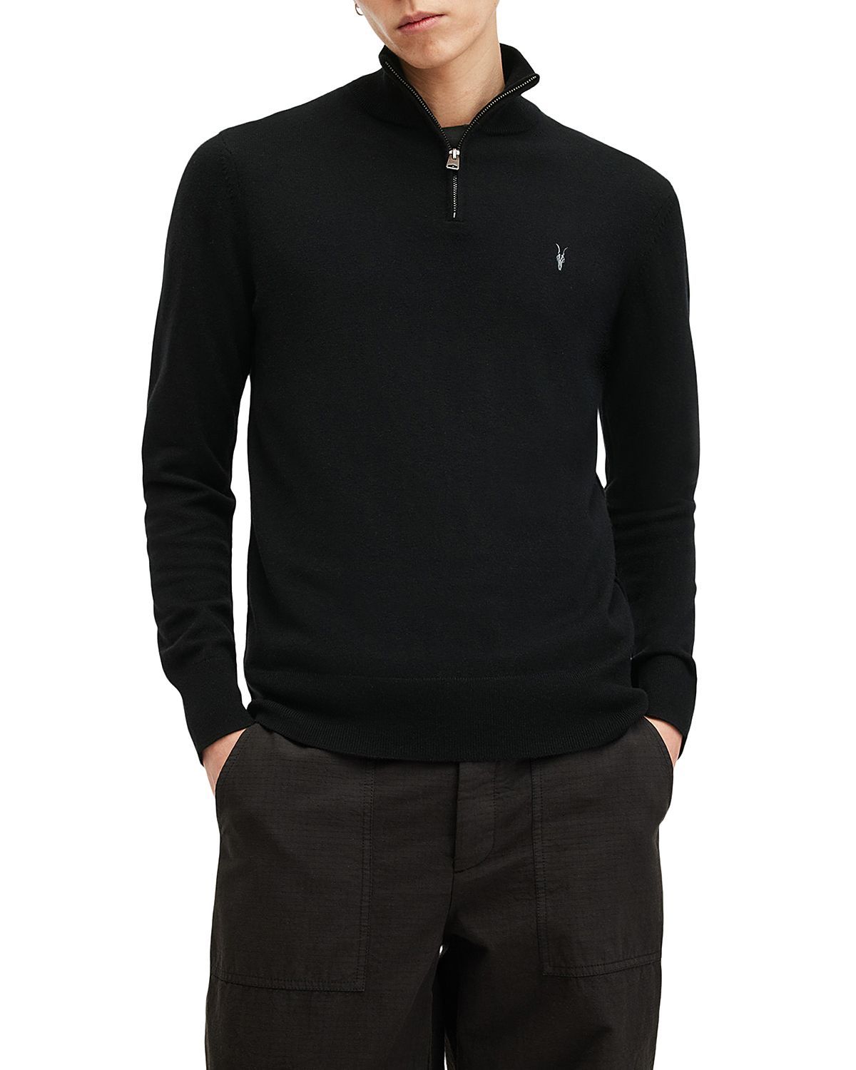 Allsaints Kilburn Wool & Nylon Regular Fit Quarter Zip Sweater
