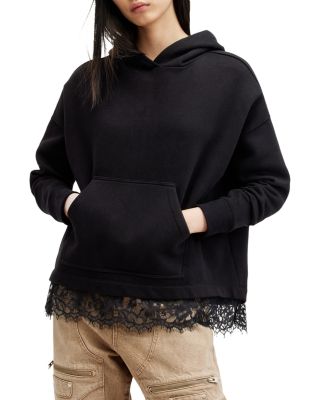 ALLSAINTS - Lee Lace Trimmed Split Back Hoodie