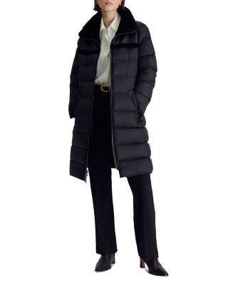 Milan Down Coat with Shearling Trim