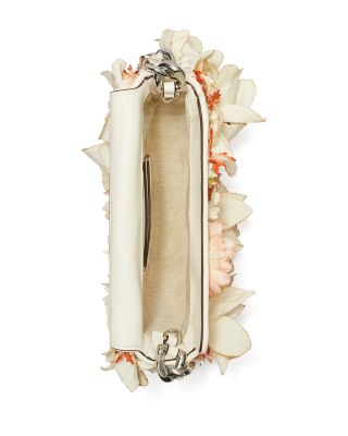 Tory Burch Mini Fleming Soft Floral Leather Crescent Bag