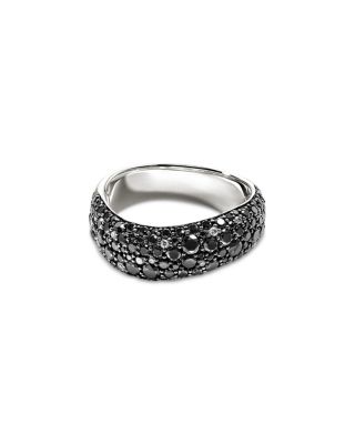 JOHN HARDY - Sterling Silver Surf Diamond Pav&eacute; Black Sand Ring