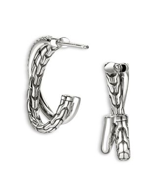 Sterling Silver JH Essentials Diamond Pav&eacute; Crossover Earrings, 0.28 tcw