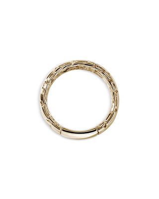 Men's 14K Yellow Gold Carved Chain Band Ring, 8mm