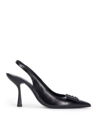 The Kooples - Women's Black Leather Slingback Pumps