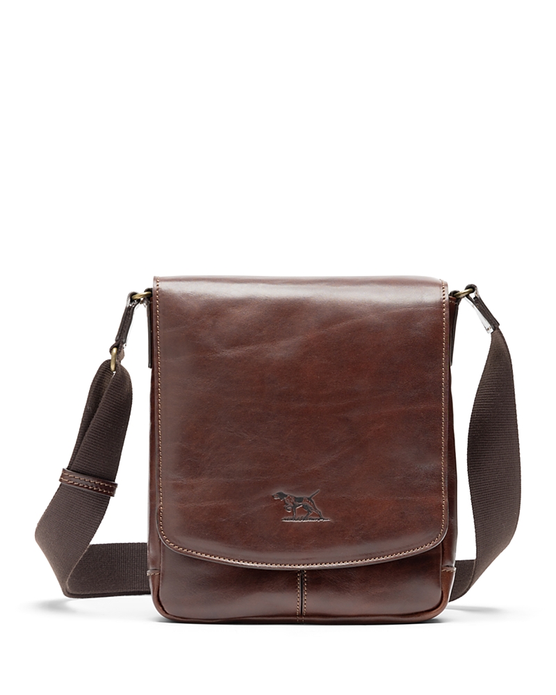 Rodd & Gunn Cambridge Leather Mini Messenger Bag In Dark Brown