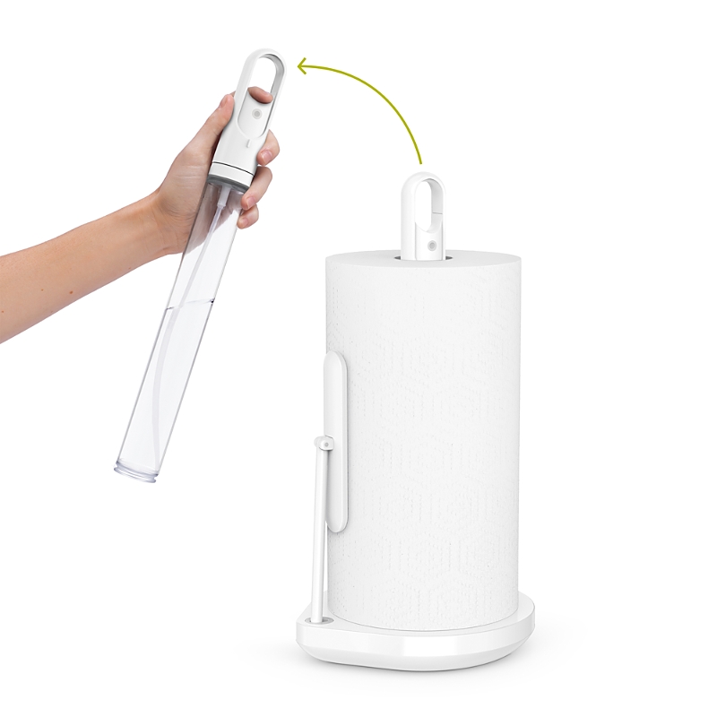 Simplehuman Paper Towel Holder And Spray Pump In White