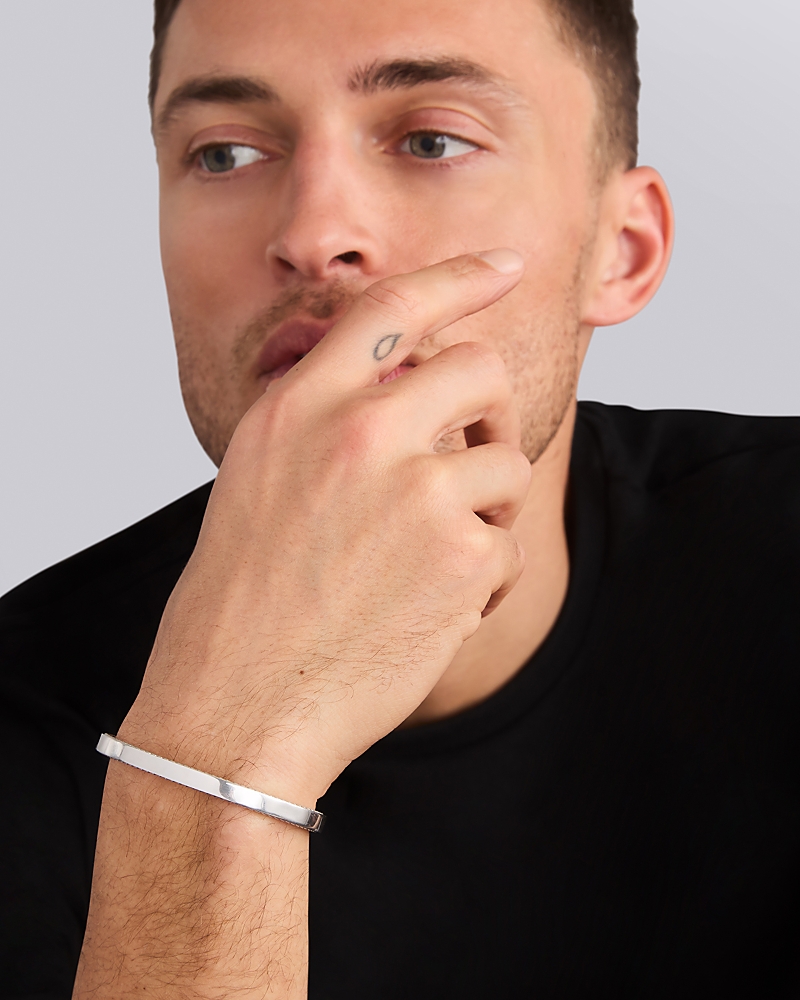 Lagos Men's Sterling Silver Anthem Cuff Bracelet In Silver