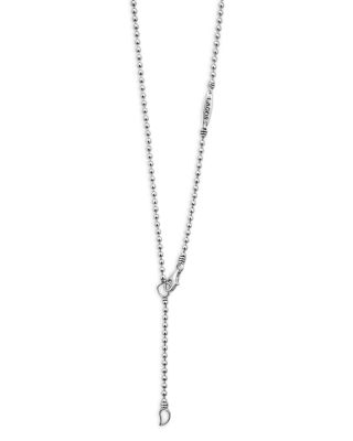 Sterling Silver Caviar Spark Diamond U Pendant Necklace, 16-18"