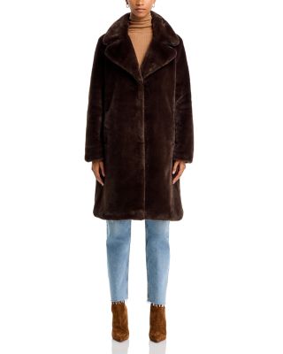 Faux-Fur Coat with Wide Lapels - Exclusive