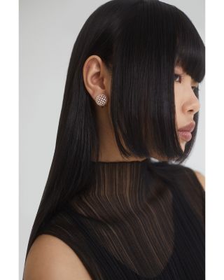 Cubic Zirconia Pav&eacute; Juno Dome Stud Earrings