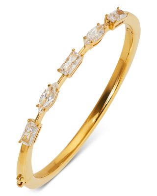 Rare Jewels Cubic Zirconia Bangle Bracelet in 18K Gold Plated 