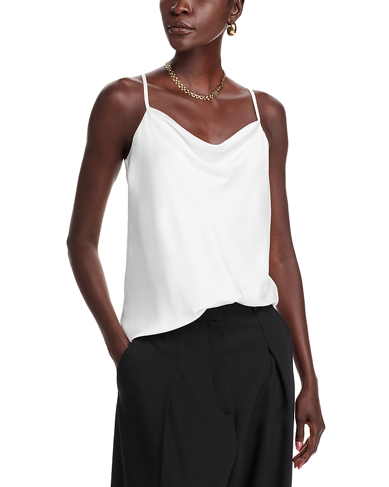 Shop Elie Tahari The Katrina Drape Neck Top In Sky White