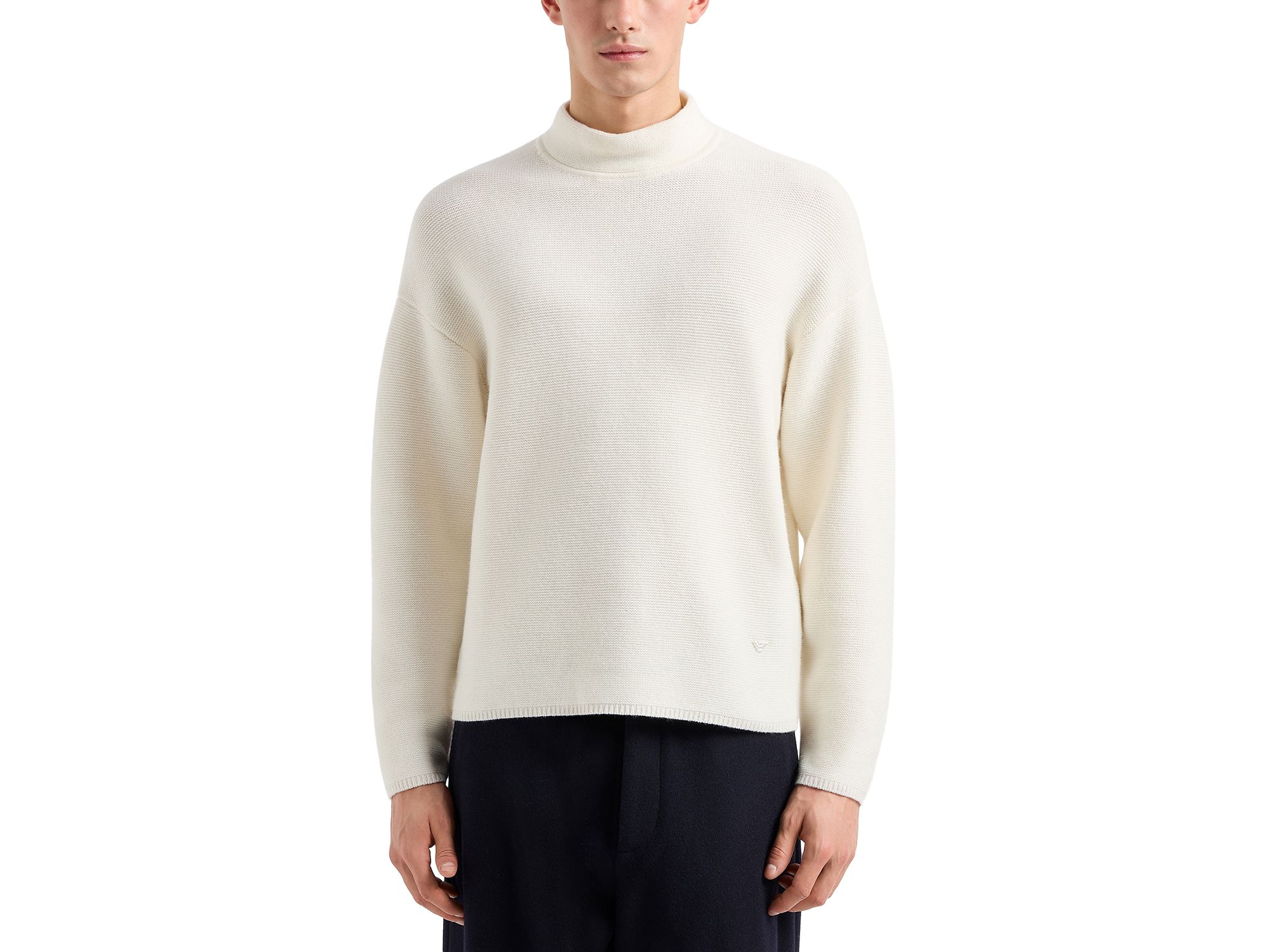 Virgin Wool Allover Jacquard Striped Sweater - Image 1