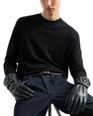 Virgin Wool Allover Jacquard Chevron Design Sweater