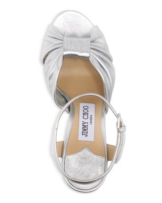 【Jimmy Choo】エロイーズ 120 スネークエンボス サンダル Jimmy Choo Women's Heloise 120 Snake Embossed High Block