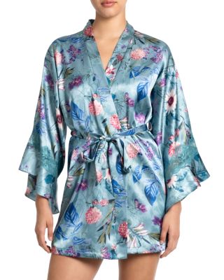 In Bloom by Jonquil - Satin Lace Trim Wrap Robe