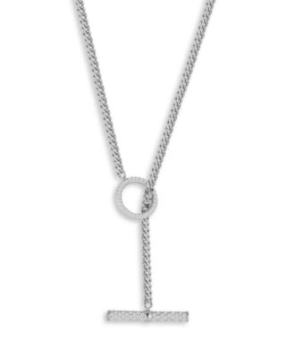 Aqua Pave Toggle Curb Chain Necklace, 14 - Exclusive