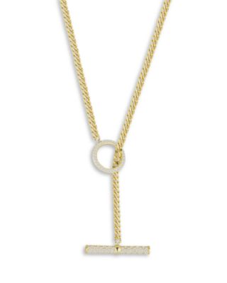 AQUA - Pav&eacute; Toggle Curb Chain Necklace, 14" - Exclusive