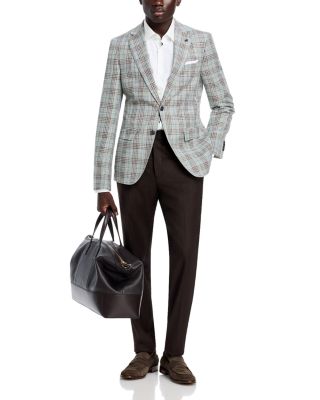 H Hutson Plaid Slim Fit Sport Coat