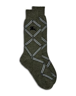 Burberry - Check Wool Cotton Blend Socks