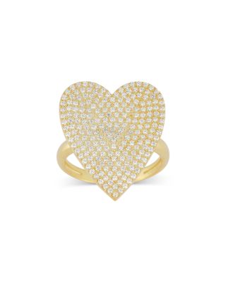 AQUA - Pav&eacute; Heart Ring in 14K Gold Plated Sterling Silver - Exclusive