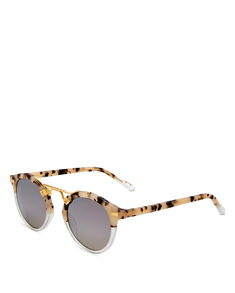Krewe St. Louis 46mm Round Sunglasses In Tan/gray Solid
