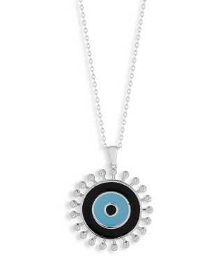 Aqua Pave & Color Eye Pendant Necklace, 16-18 - Exclusive