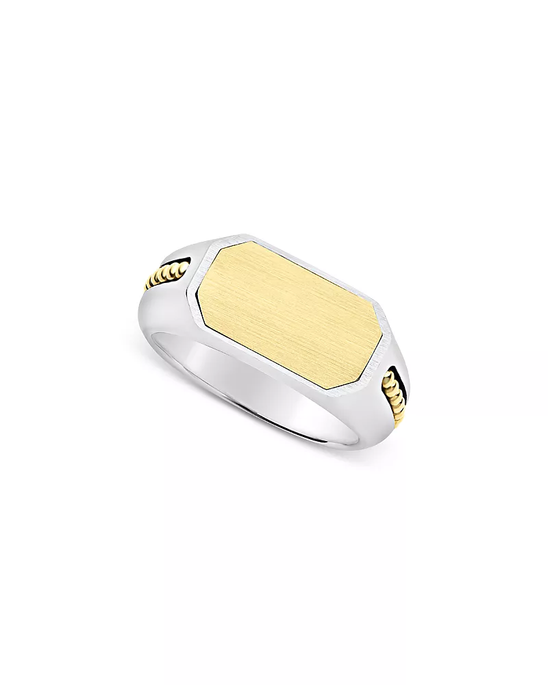 Lagos Men's 18K Yellow Gold & Sterling Silver Anthem Octagon Ring
