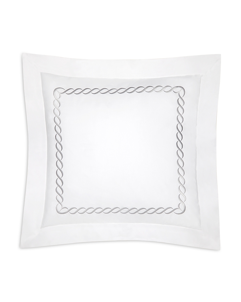 Pratesi Federico Square Pillowcase In White/sterling