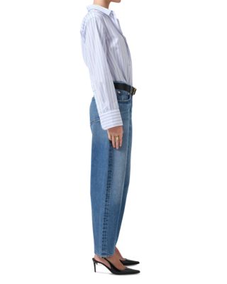Miro High Rise Ankle Barrel Jeans in Pacifica