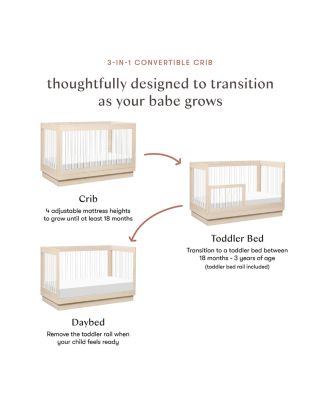 Harlow Acrylic 3-in-1 Convertible Crib