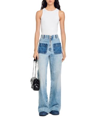 Oslone High Waisted Wide Leg Jeans in Light Blue Jean