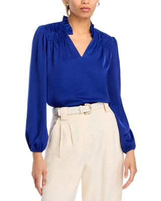 T Tahari - Ruffle Collar Long Sleeve Blouse