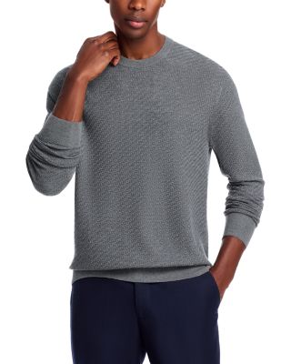The Men's Store at Bloomingdale's Zegna Baruffa Merino Wool Basketweave Crewneck Sweater - Exclusive