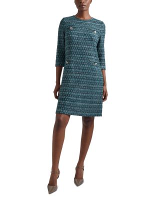 Metallic Tweed Shift Dress