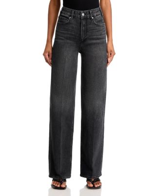 Sasha High Rise Wide Leg Jeans in Viper Black Distressed