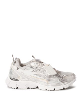 Men\'s White and Silver Embellished Athletic Shoes Gucci Silver Glitter Web Studded Embellished Sneakers Men main image 4