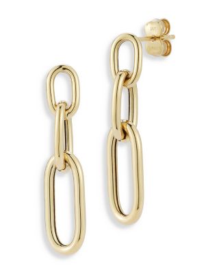 Moon & Meadow - 14K Yellow Gold Triple Link Drop Earrings