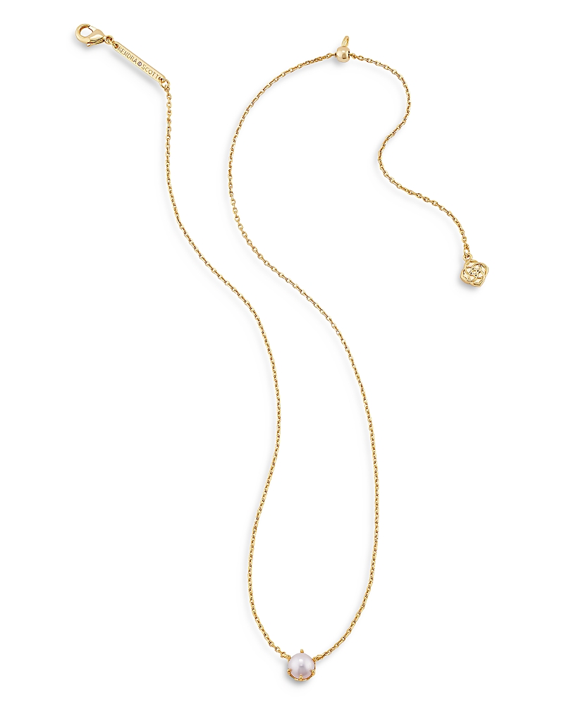 Kendra Scott Arya Cultured Freshwater Pearl Adjustable Pendant Necklace, 18 In Gold/white Pearl
