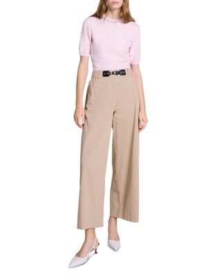 Piuma Wide Leg Gabardine Trousers