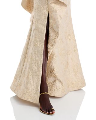 Metallic Jacquard One Shoulder Gown