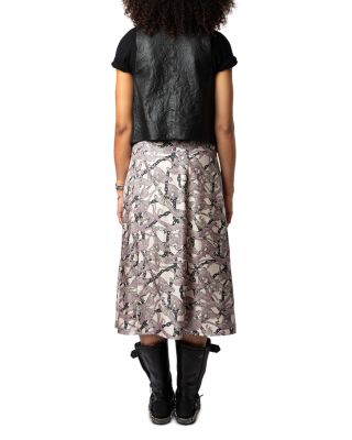 June Twill Chain Print Silk Skirt 