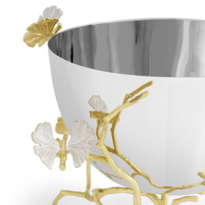 Butterfly Ginkgo Gold Serving Bowl