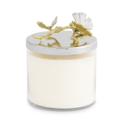 Butterfly Ginkgo Gold Candle, 13.5 oz.