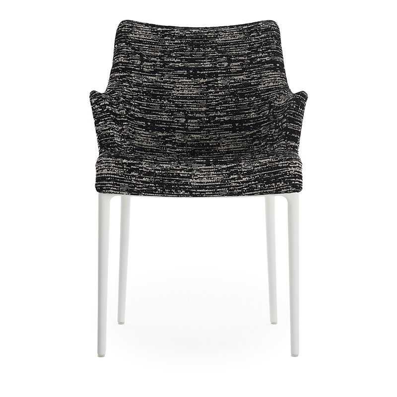 Kartell Eleganza Nia Melange Dining Armchair, White Legs