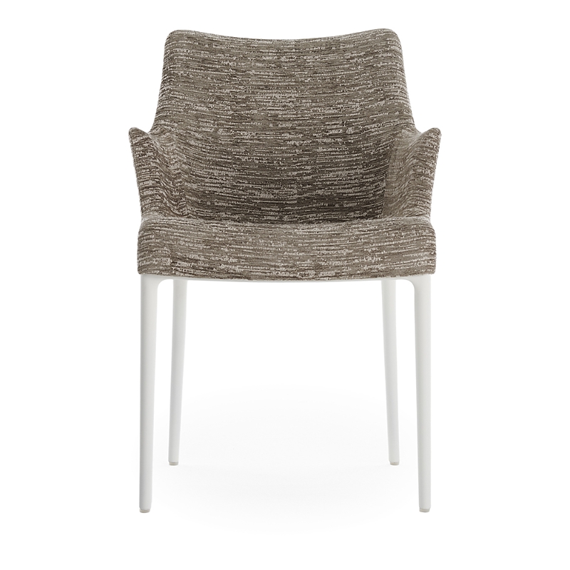 Kartell Eleganza Nia Melange Dining Armchair, White Legs