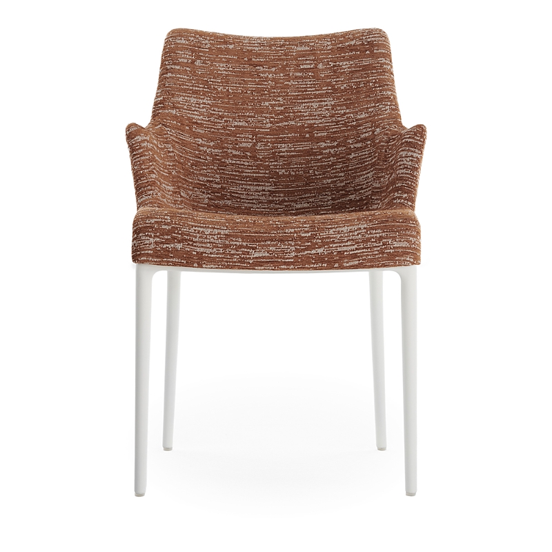 Kartell Eleganza Nia Melange Dining Armchair, White Legs In Rust