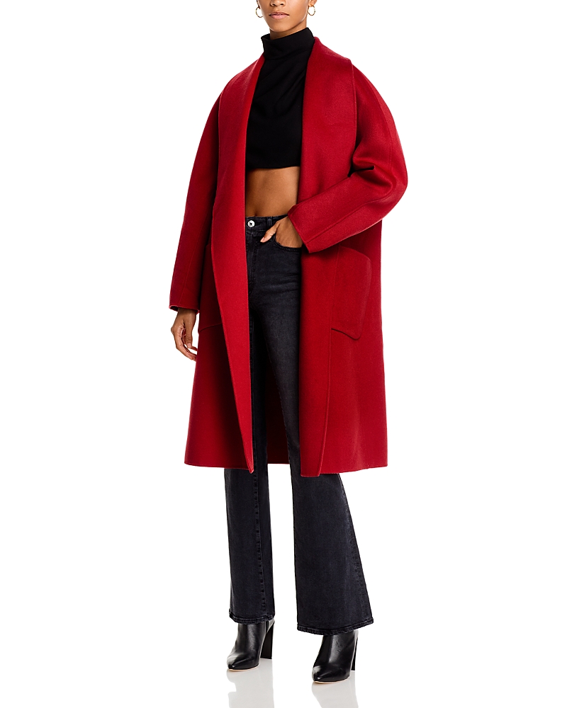 Lamarque Cocoon Coat In Crimson