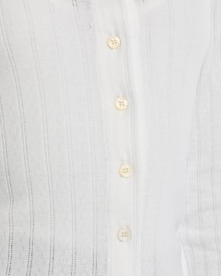 Pointelle Crewneck Cardigan