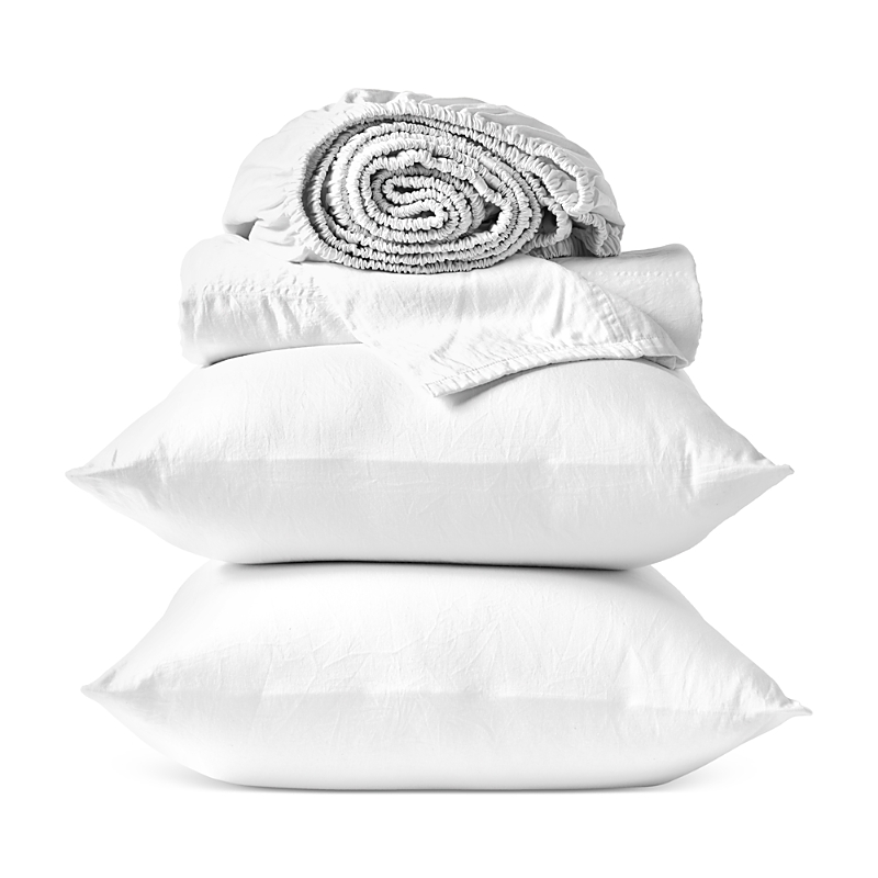 Coyuchi Cloud Soft 4 Piece Sateen Sheet Set, Full In White